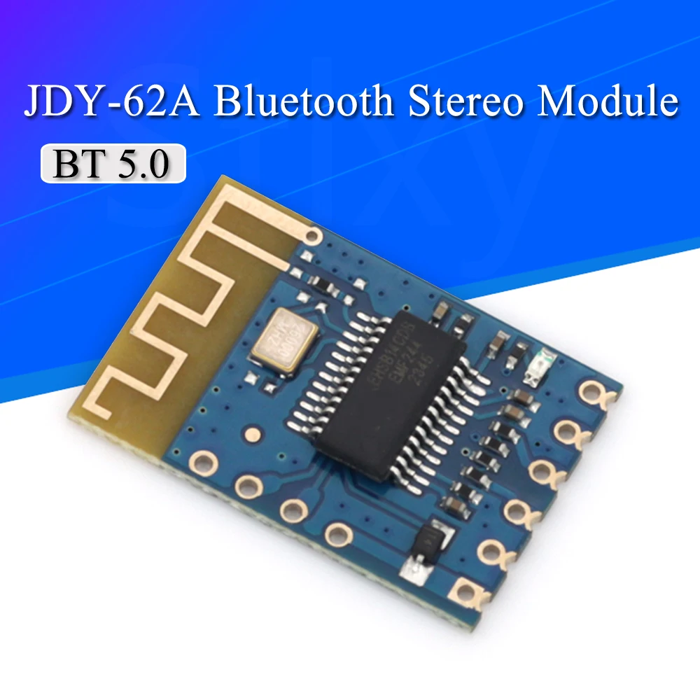 

JDY-62A Мини Bluetooth-совместимый BLE 5,0 стерео аудио беспроводной модуль плата JDY 62 для Android IOS автоматический сон