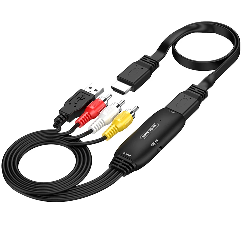 HDMI-совместимый адаптер AV 3RCA CVB 1080P с AV-адаптером поддерживает PAL/NTSC