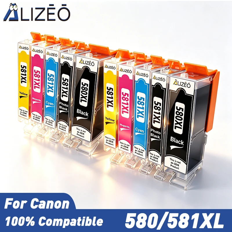Фото ALIZEO PGI-580 XL CLI-581 XXL картридж для Canon 580, совместимый с принтером TS8150 TS6150 TS8250 TS6151 TR8550 7550 8151 9150 №1
