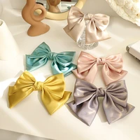 new spring new hair clips fashion bright silk bow hair accessories back of the head ponytail clip ladies headdress spring clips