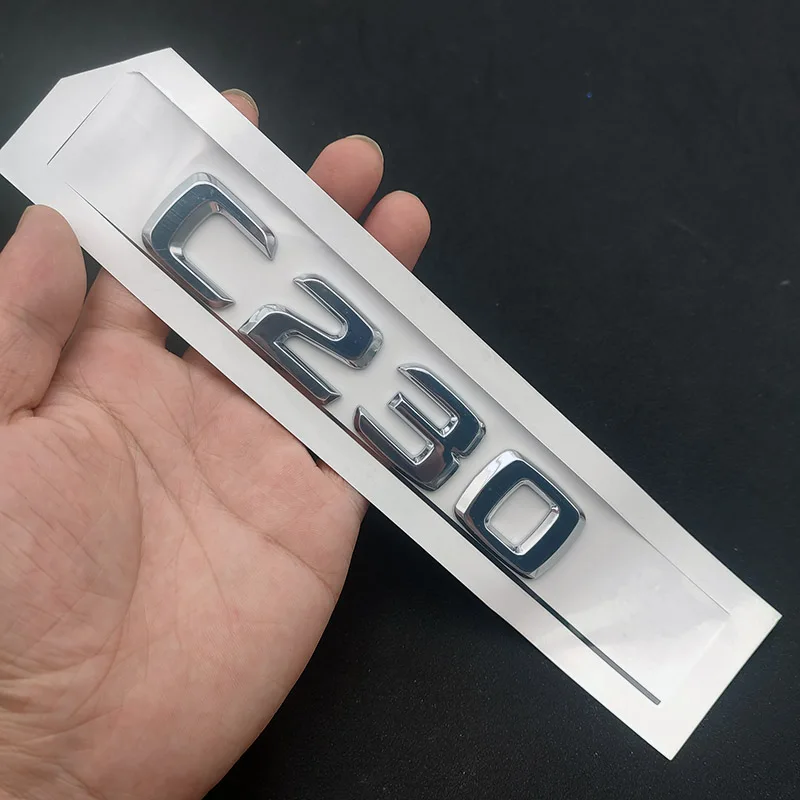 

Хромированные буквы из АБС-пластика 3D для автомобиля, Эмблема багажника, значок-наклейка Mercedes C220 W203 W204 W205 C230 E270 W211, аксессуары