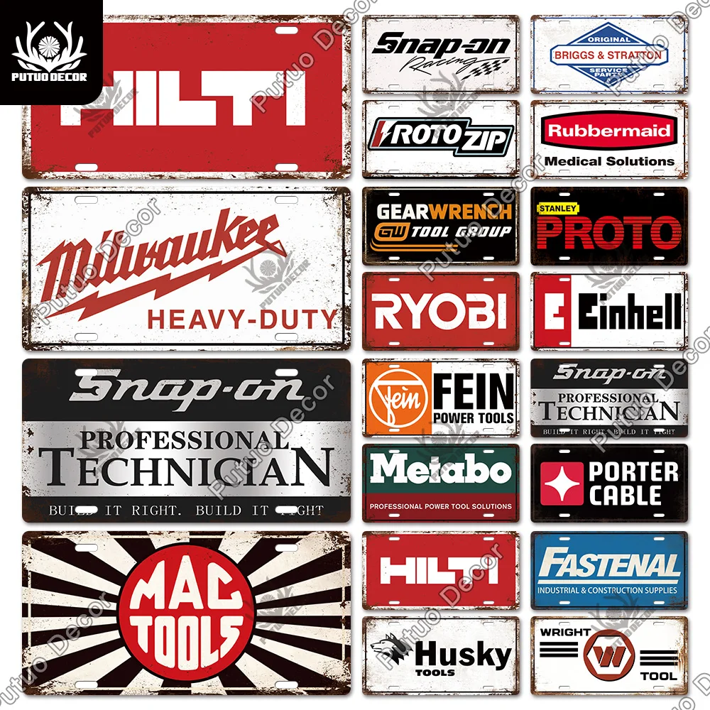 Декоративный инструмент Putuo, фирменный номерной знак, винтажный металлический знак, табличка, металлические винтажные знаки для гаража, мужская пещера, клубный цех, Настенный декор