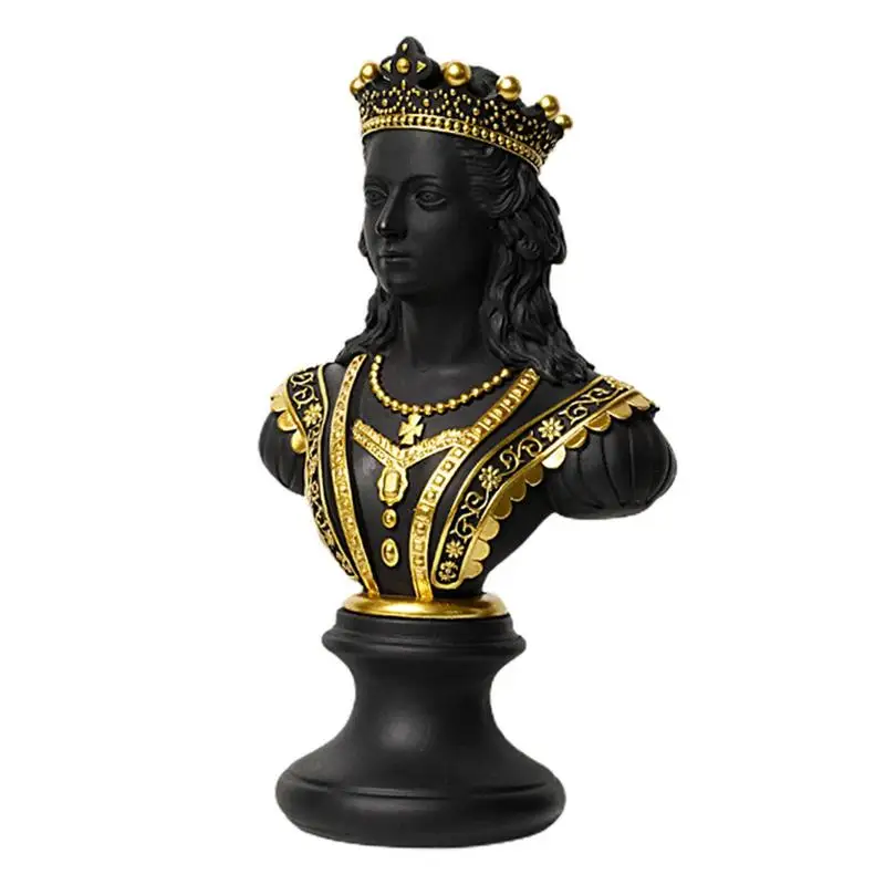 

Chess Statue Decor King / Queen Chess Bust Ornament Office Desk Table Wine Cabinet Arrangement Gift Unique Bust Statue Style