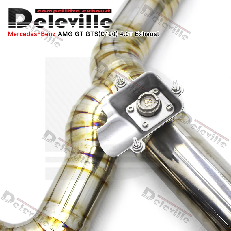 Фото Выхлопные трубы OEM Valves Muffler для Mercedes-Benz AMG GT GTS GTR 4.0T 2016-2019, титановые, Catback, H-образные №4