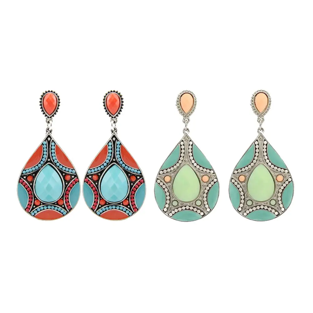 

Shineland Boho Drop Dangle Earrings For Women Ethnic Vintage Trendy Multi Bead Large Bohemia Statement Jewelry Brincos Mom Gift