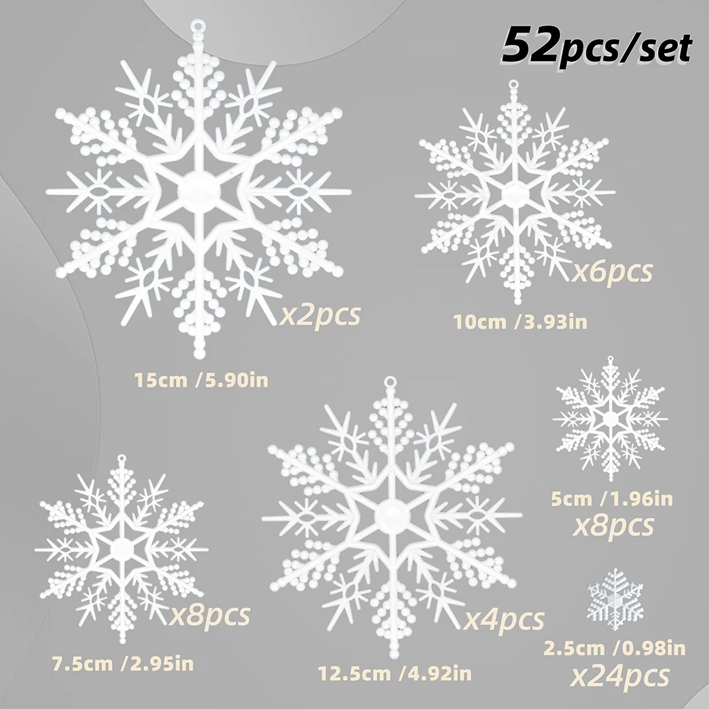 

Искусственные снежинки для елки 52 шт.