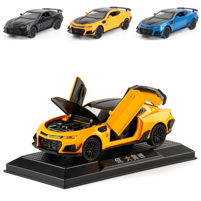 

1:32 Chevrolet Camaro Alloy Car Model Sound and Light Pull Back Collection Diecast Vehicles Car Toys for Kids