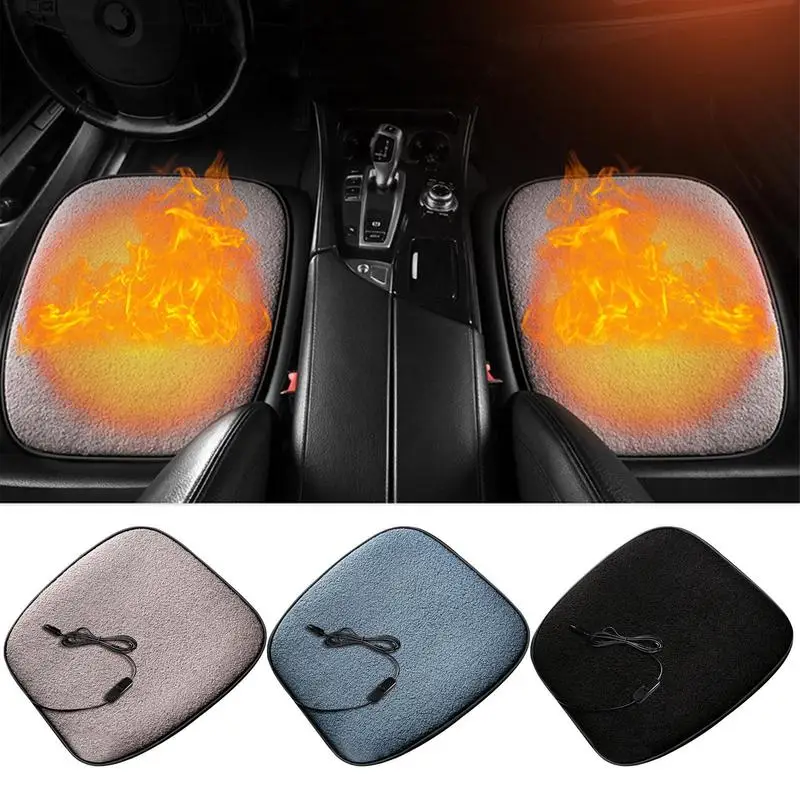 

Heated Seat Cushion Winter Lambswool Heating Warm Car Seat Cushion 5V 12W Thermostat Heating Cushion USB Heated Seat Cover Pads