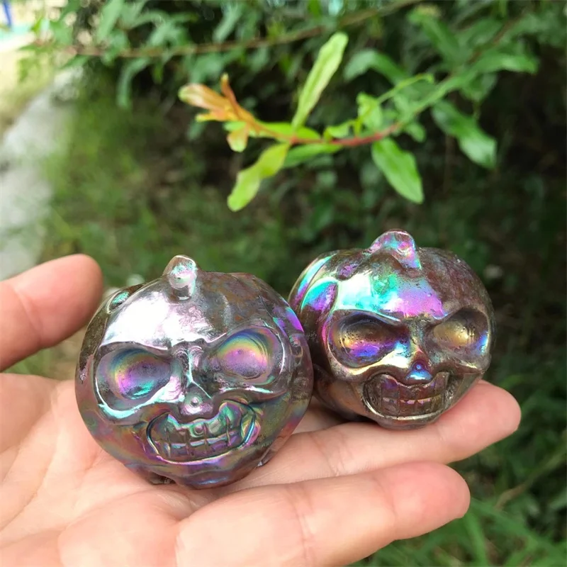 

1 шт. Auar яшма Тыква резной кристалл декор материал рейки лечебный камень Хэллоуин домашний бар Декор DIY подарки