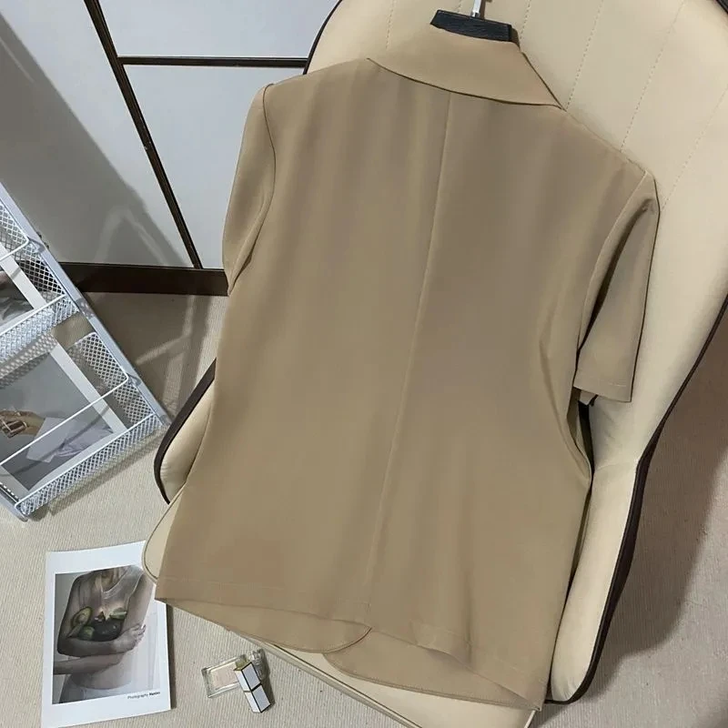 2023 New Women's Blazer Summer Sunscreen Jacket White Suit Jackets Women Fashion Thin Short Sleeve Blazer Jacket Women Tops RE89