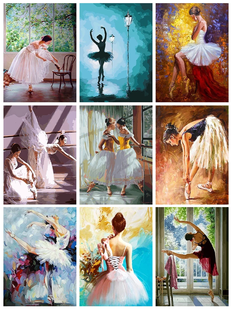 

5D Diamond Painting Ballerina Girl Oil Painting Full Drill Mosaic Diamond Embroidery Kit DIY Rhinestone Home Art Decoration