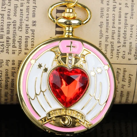 Индивидуальные Модные кварцевые карманные часы для женщин Мультяшные аниме тема ожерелье кулон с цепочкой подарки