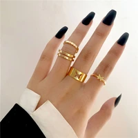 letapi 4pcsset gold color hollow butterfly rings for women men lover couple ring set engagement wedding jewelry gifts