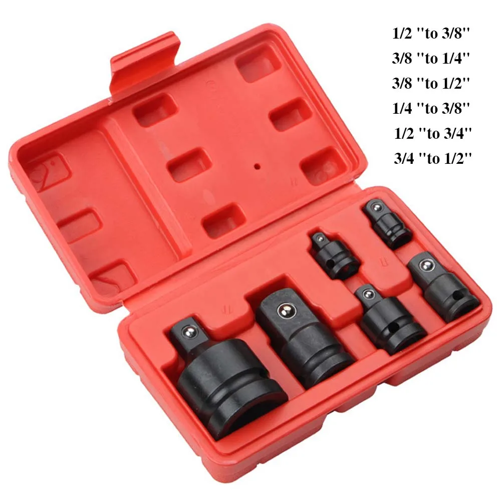 6Pcs Socket Convertor Adaptor Reducer Set 1/2 To 3/8 3/8 To 1/4 Drive Reducer Air Impact Craftsman Ratchet Wrench Spanner Keys