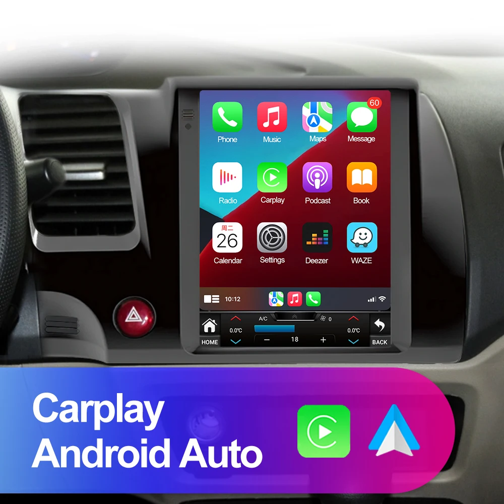 CAIXI GX9 8-ядерный для Tesla style Honda Civic 2005 - 2011 Android 11 автомобильный радиоприемник