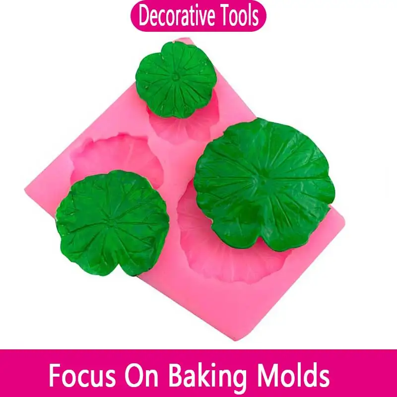 

3 lotus leaf lotus lotus lotus lotus pond series silica gel mold Chocolate Mold handmade gypsum drop glue decoration mold baking