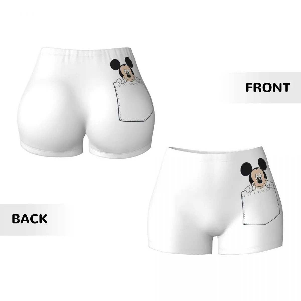 Быстросохнущие шорты для йоги с карманами и Микки Маусом женские байкерские