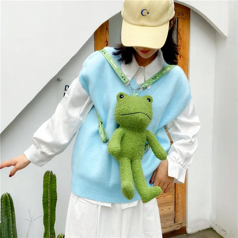 

Модная сумка для женщин и девочек, новинка 2023, рюкзак, милая мультяшная Детская кукла, лягушка, повседневная забавная сумка, рюкзак