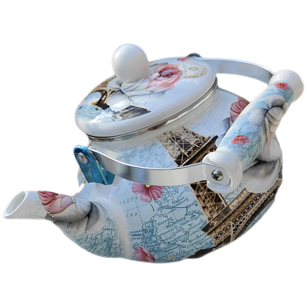 

Tea Kettle Enamel Teapot Pot Water Whistling Coffee Stove Stovetop Decorative Pitcher Vintage Gas Retro Serving Steel Portable