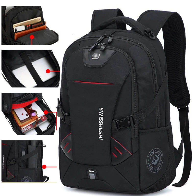 Anti-theft Waterproof Multifunctional 17-inch Laptop Bag With Usb Charging For Business Travel Students