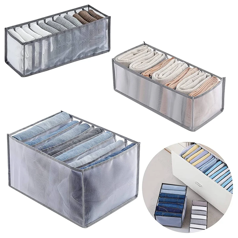 

Mesh Clothes Storage Foldable Wardrobe Organiser Clothes Collector Jeans Storage Box Socks Storage