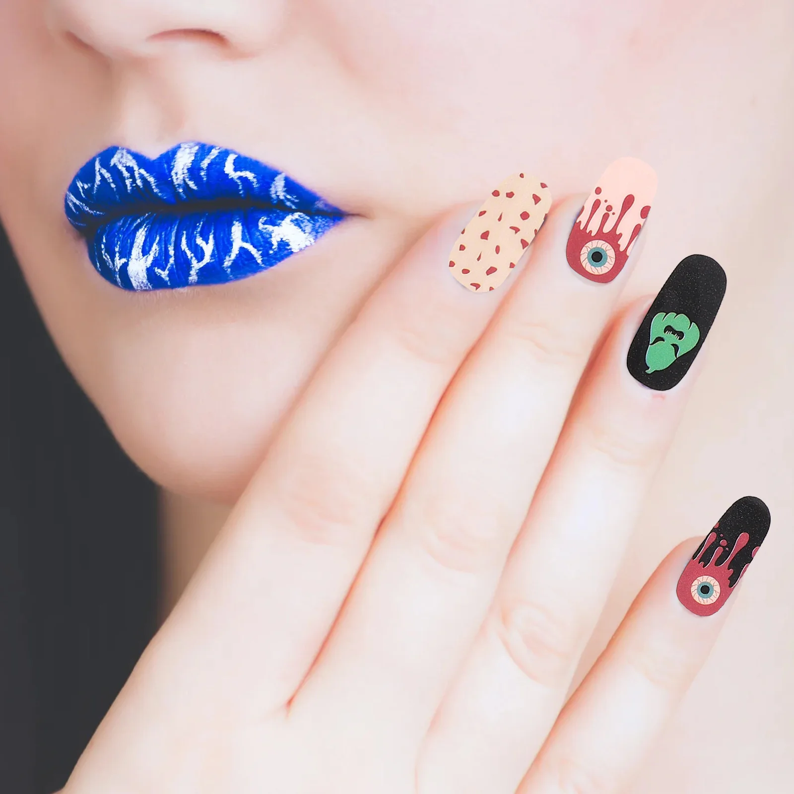 112 шт. наклейки для ногтей на Хэллоуин маникюрные женщин полная паста европейские