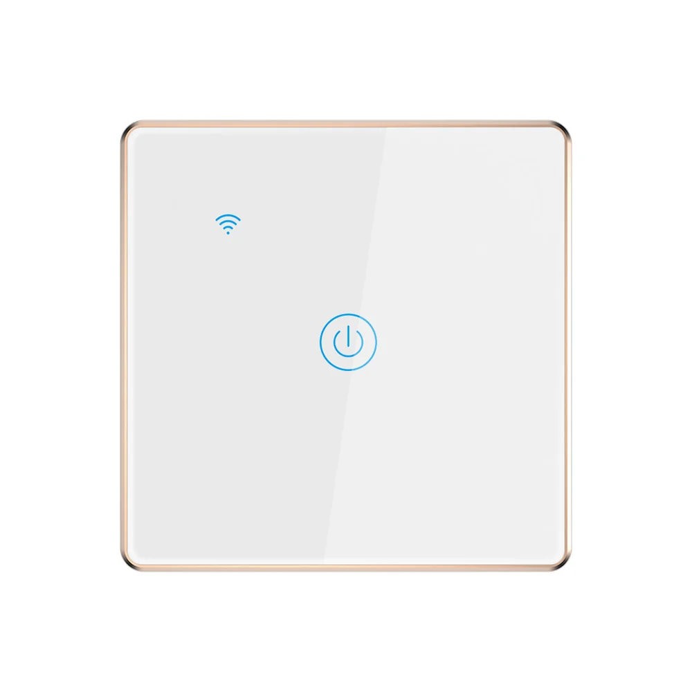 

Hot selling European standard 600W 1Gang 2 way aluminum frame touch smart WIFI power switch