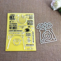 kids animals cute bear stamps and dies bee clear stampsstamps scrapbooking album paper cards craft embossing craft die cutting
