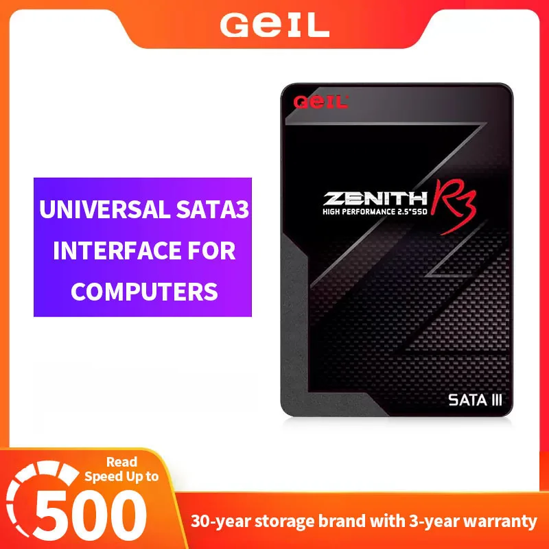Внутренний твердотельный накопитель GeIL 2,5 дюйма SATA III SSD R3 128 ГБ 256 ГБ 512 ГБ 1 ТБ
