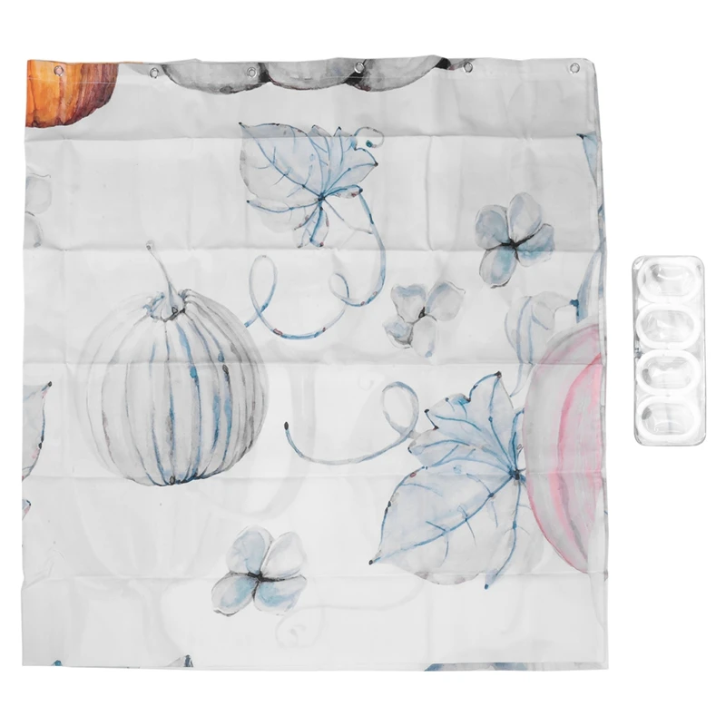 

Осенняя душевая занавеска, прочная занавеска для душа в стиле фермерского дома с акварельными тыквами и кленовыми листьями, для ванной комнаты