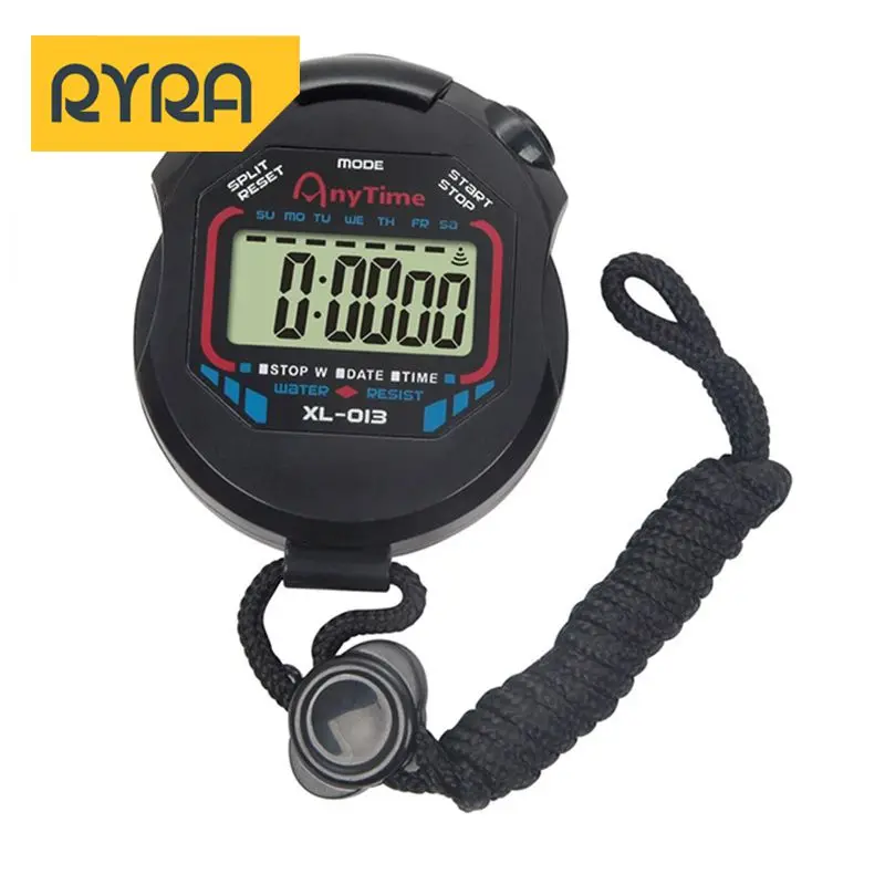 

Новый Классический водонепроницаемый цифровой профессиональный ручной ЖК-дисплей ручной спортивный секундомер таймер секундомер со шнур...