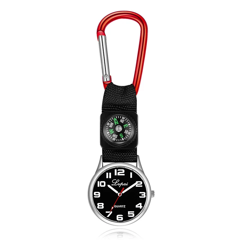 

New Nurse Fob Pocket Carabiner Clip Watch Medical Sports Hiking Watches Vintage Clock Mountaineering Compass Dropshipping