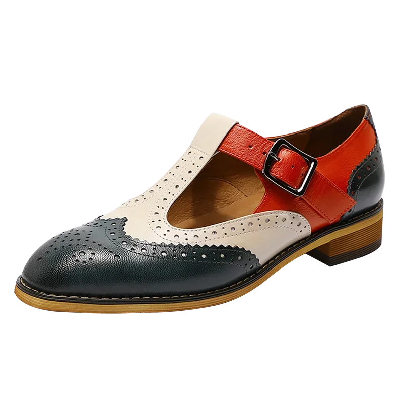 Женские туфли из натуральной кожи туфли-лодочки в британском ретро стиле Туфли