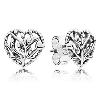 original openwork flourishing heart stud earrings for women 925 sterling silver wedding gift pandora jewelry