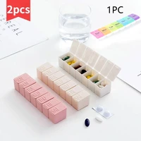 2pcsset travel pill box weekly medicine storage organizer container drug tablet dispenser independent lattice pill case