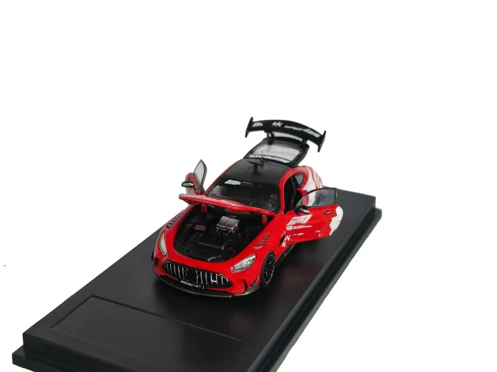 Фото Модель гоночного автомобиля MJ 1/64 Safety Car GT Black Series с карбоновым кузовом и литыми дисками, подарок №4