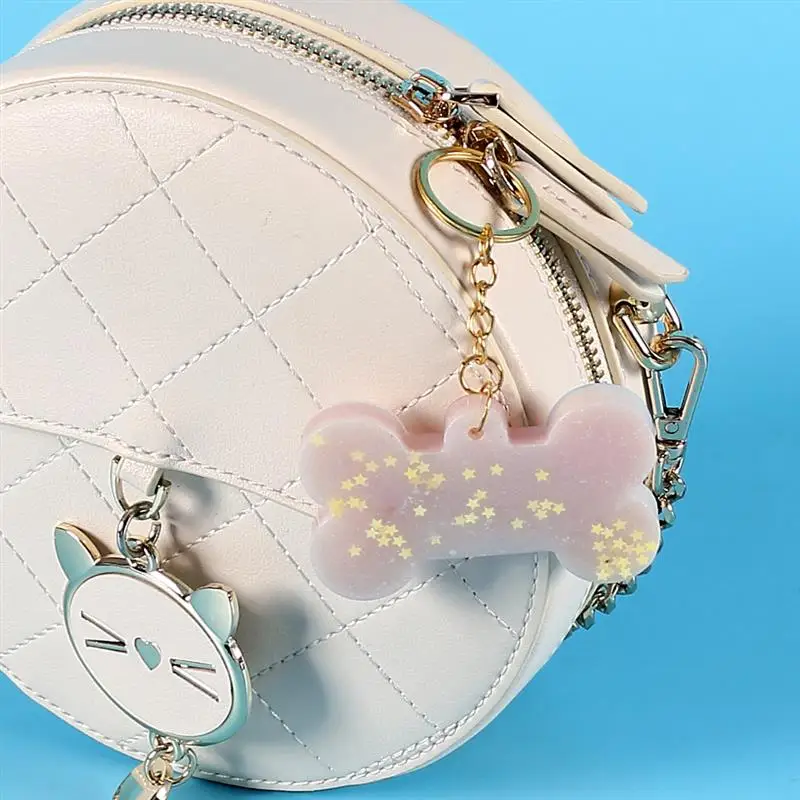 Подвеска в виде кости собаки брелок со стразами зеркальная поверхность подвеска