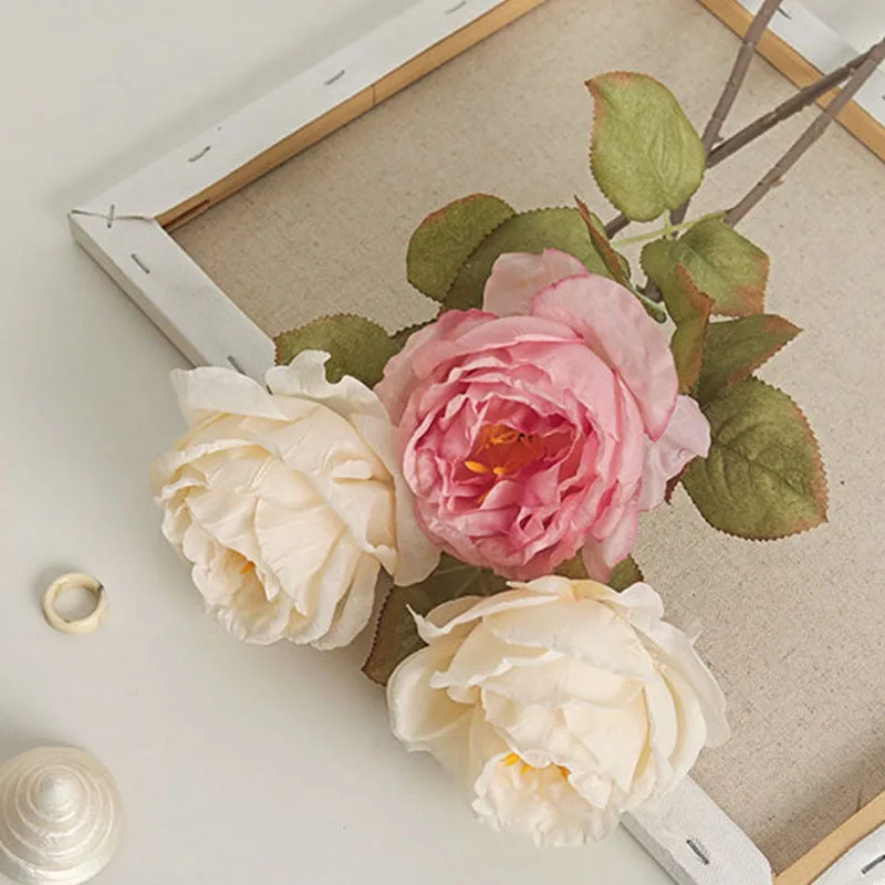 

50 см садовая Свадебная декоративная искусственная Роза с имитацией сгоревшей кромки Искусственные цветы Шелковые искусственные розы романтичные элегантные