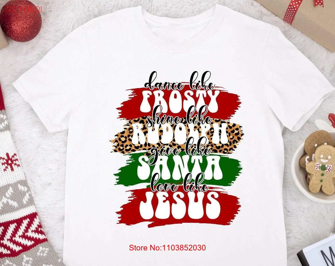 Рождественская футболка Dance Like Frosty Shine Rudolph Give Santa Love Jesus Holiday с длинными или
