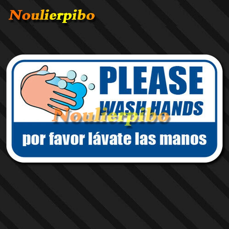 

Creative Car Stickers Please Wash Your Hands Stickers Die Cut PVC Decals Safety Disinfection Signs Window Business Store Decals
