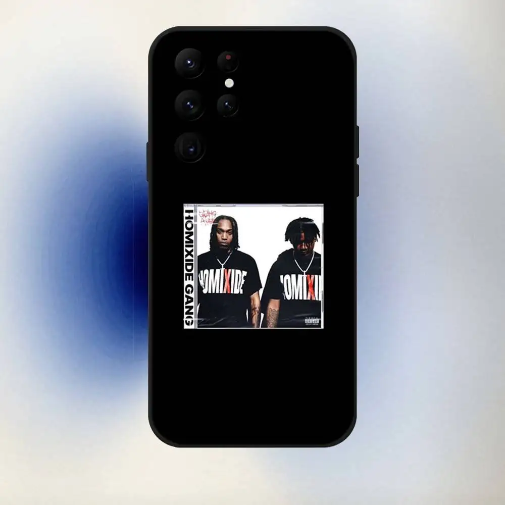 Фото Чехол для телефона Rapper H-Homixide Gang для Samsung S10, S21, FE, S21, S26, S25, S24, S23, Ultra, S9, S22, Plus, черный, противоударный, силиконовый, мягкий №3