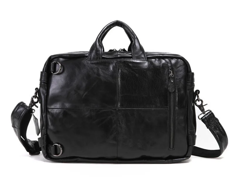 Retro fashion desig natural real leather men business portable coffee briefcase outdoor large-capacity multifunctional backpack