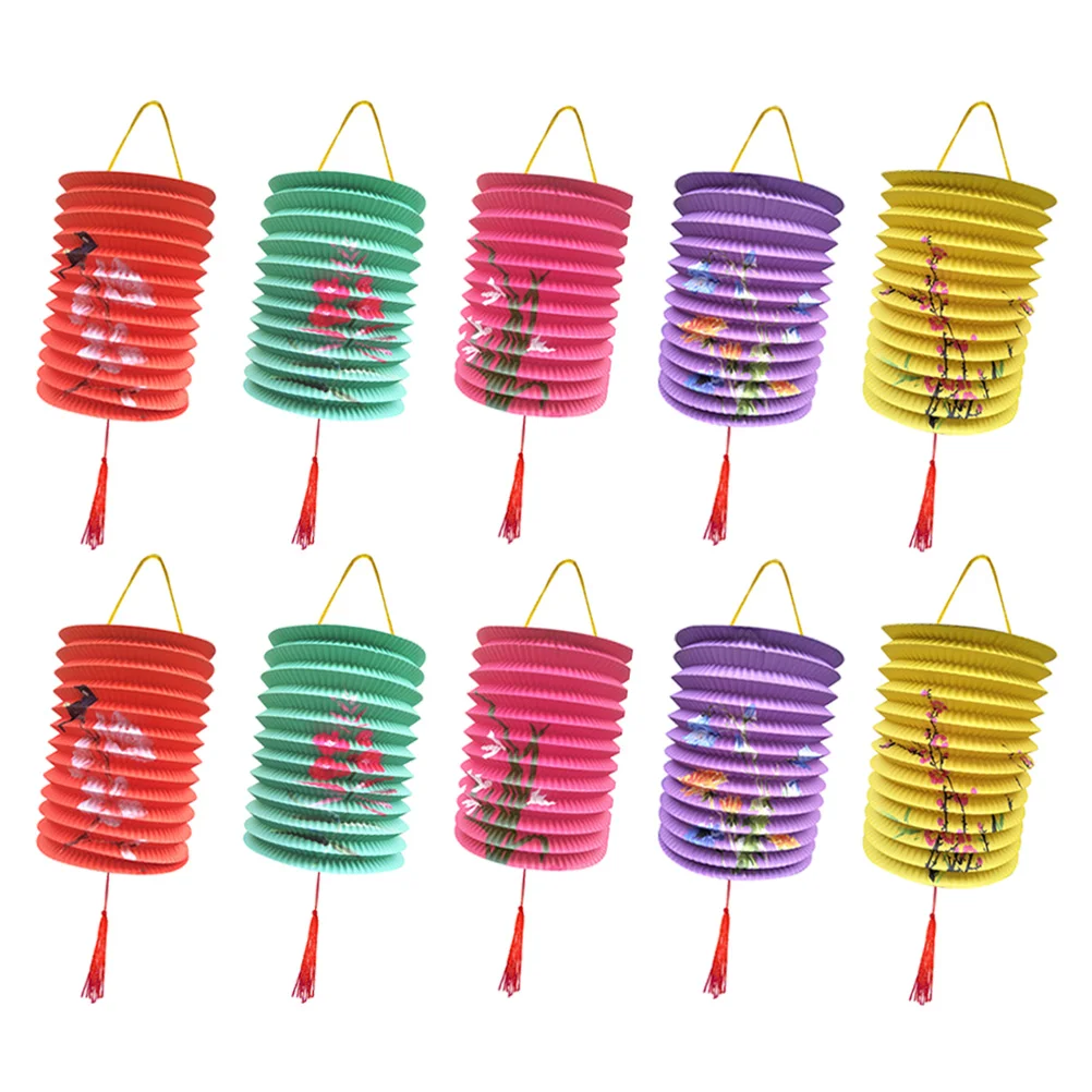 

10 Chinese Hanging Paper Lanterns Decorative Paper Lanterns for Chinese New Year and Moon Festival