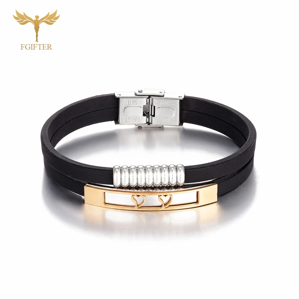 Браслет Силиконовый двухслойный моющийся из нержавеющей стали