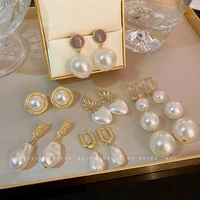 new style diamond pearl love earrings fashion temperament sweet pearl earrings luxury jewelry unusual earrings ladies jewelry