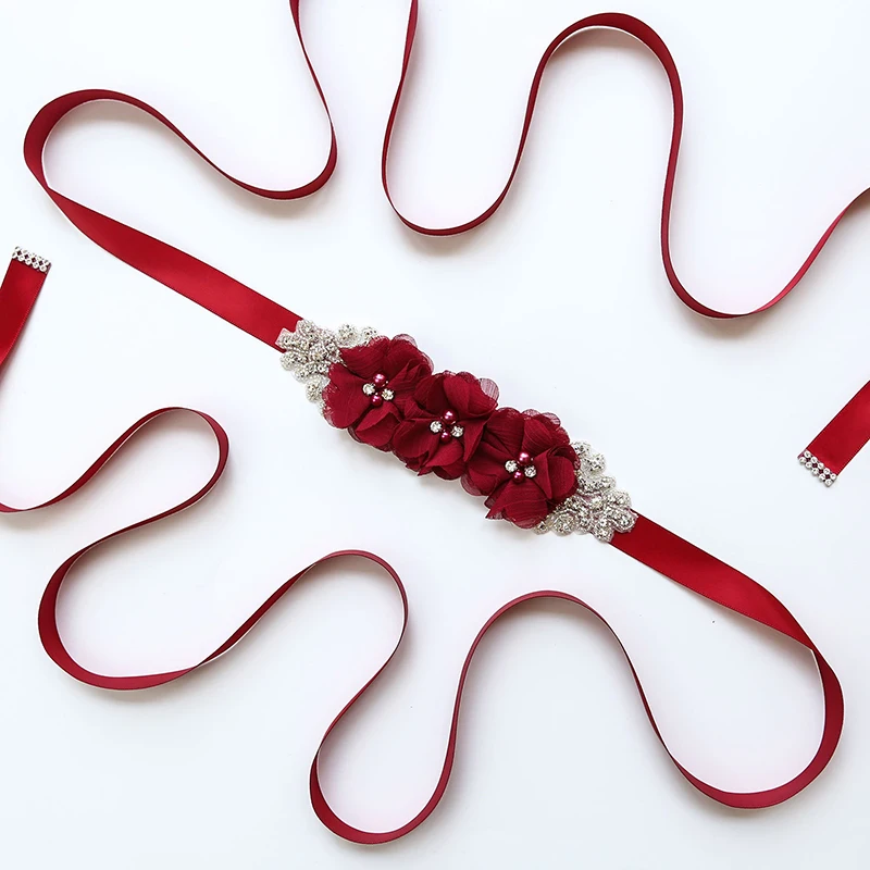 Женский элегантный пояс с тремя жемчужинами и цветами стразы свадебное платье на