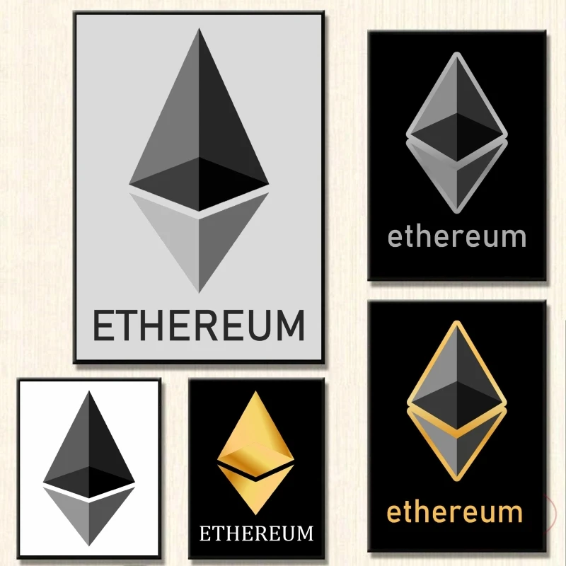 

Canvas Posters Ethereum Symbol Children Gifts Comics Pictures Modular Painting Classic Wall Art Home Hanging