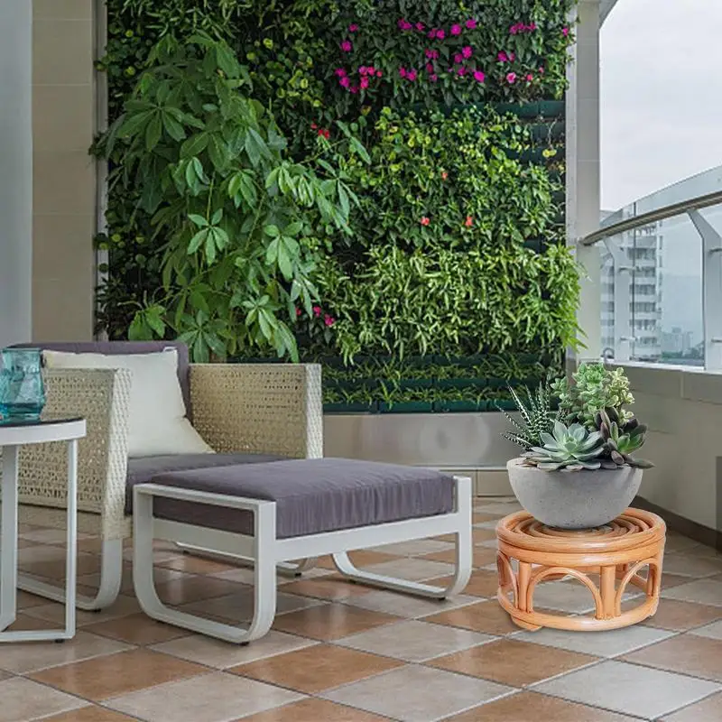 Подставка для цветочных горшков плетеный ротанговый горшок растений стойка