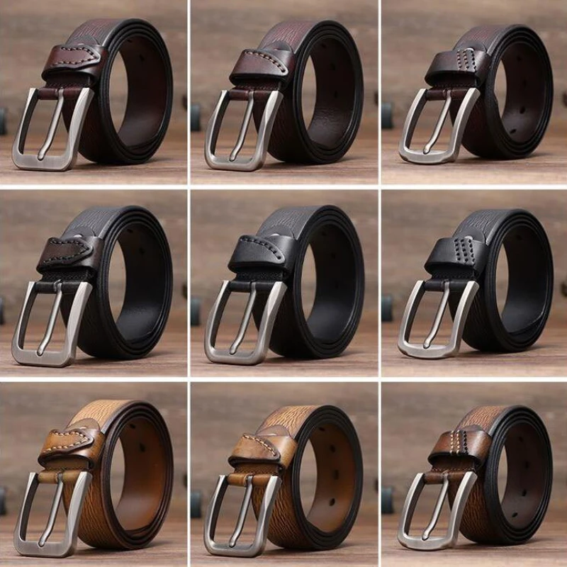 New Leather Belt Men's High-end Retro Buckle Belt Men Leather Casual Fashion Belts Wholesale Luxury Designer 3.8cm