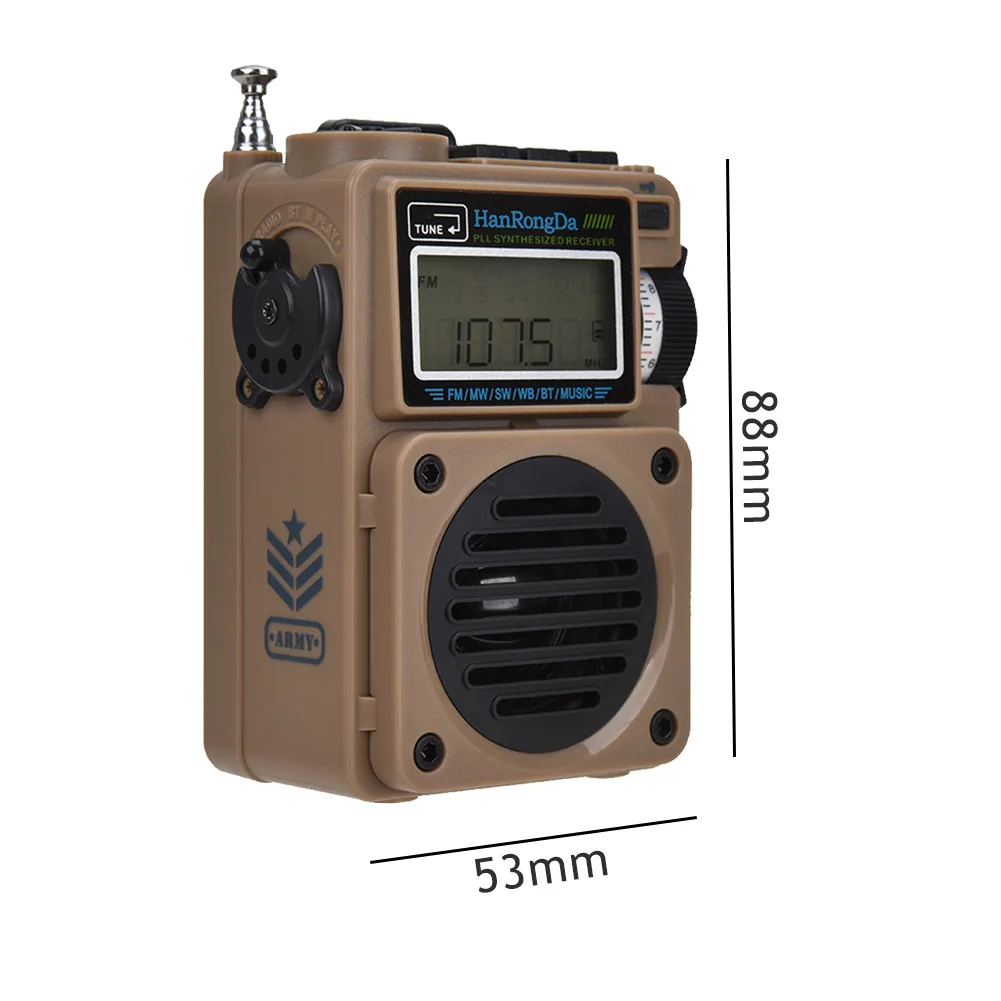 HRD-701 Retro Radio Multimedia Music Player Subwoofer Portable Radio FM MW SW WB Receiver Built-in 1000mAh Lithium Battery images - 6